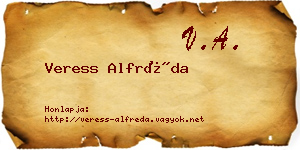 Veress Alfréda névjegykártya